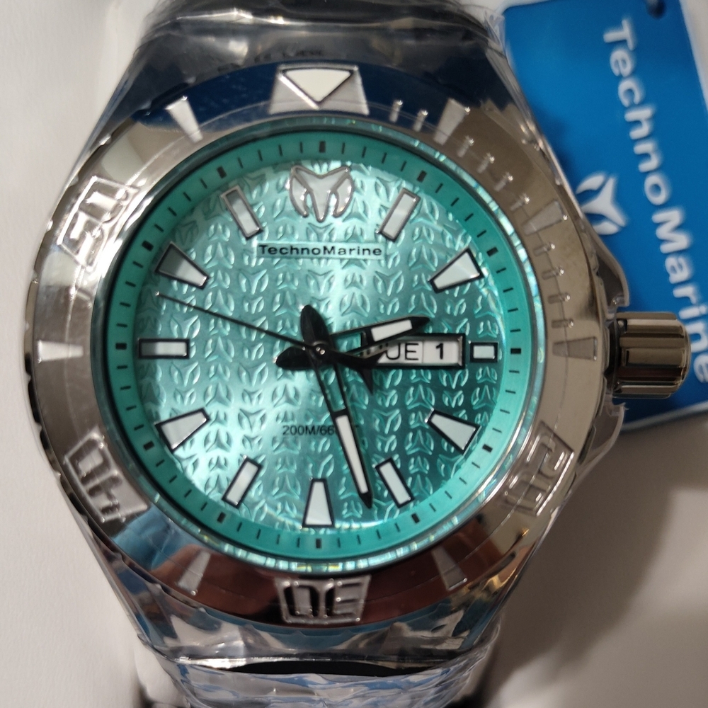 Invicta Line of TechnoMarine NWT Turquoise Cruise Swiss Mvt 47.8mm Men's Watch.